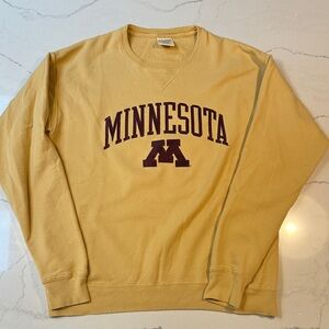 University of Minnesota Comfort Wash crewneck in soft gold, size medium